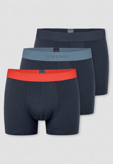 Schiesser Underwear Boxer Shorts 95/5 Organic Cotton Woven Elastic Waistband Multicoloured 920 Black Men's - Pack of 3