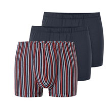 Schiesser Underwear Boxer Shorts 95/5 Organic Cotton Multi-coloured Dark Blue/Striped 920 Men's - Pack of 3