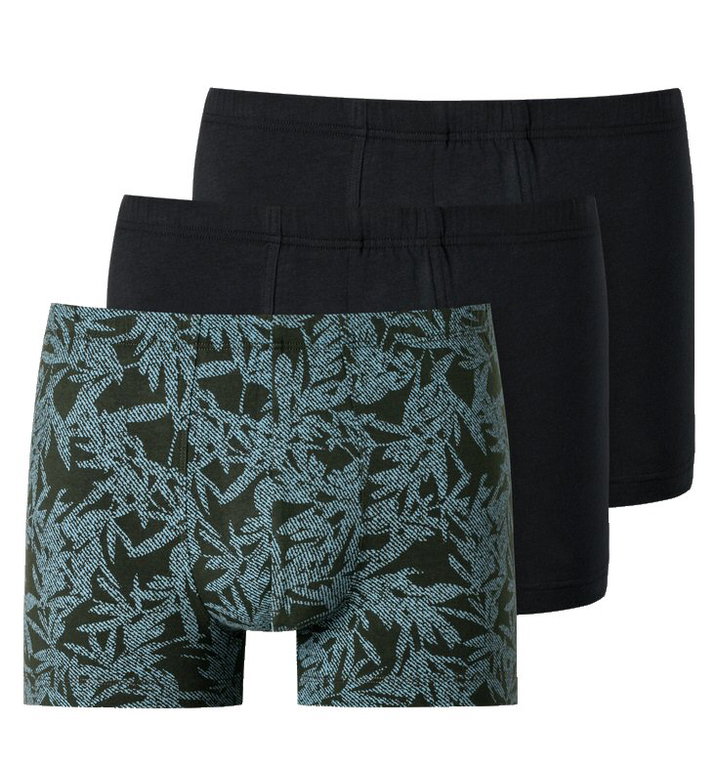 Schiesser Unterwäsche Boxershorts 95/5 Organic Cotton schwarz/dunkelbraun Herren - 3 Stück