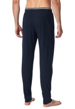 Schiesser leisure trousers with cuffs (100% cotton) long night blue men's