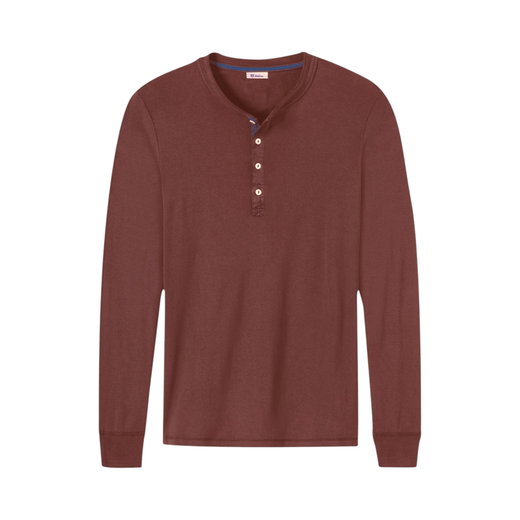 Schiesser Freizeit Langarmshirt Revival Karl-Heinz havanna braun Herren