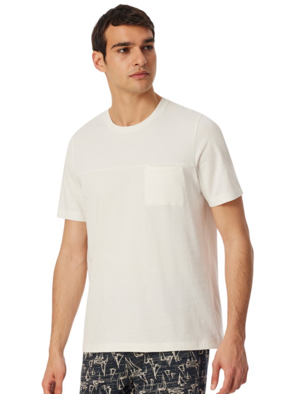 Schiesser Freizeit Tshirt Mix+Relax (100% Baumwolle) weiss Herren