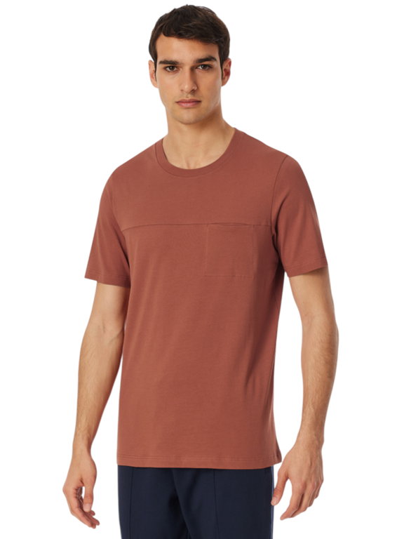Schiesser Freizeit Tshirt Mix+Relax (100% Baumwolle) terracottarot Herren