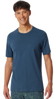Schiesser Freizeit Tshirt Mix+Relax (100% Baumwolle) indigoblau Herren