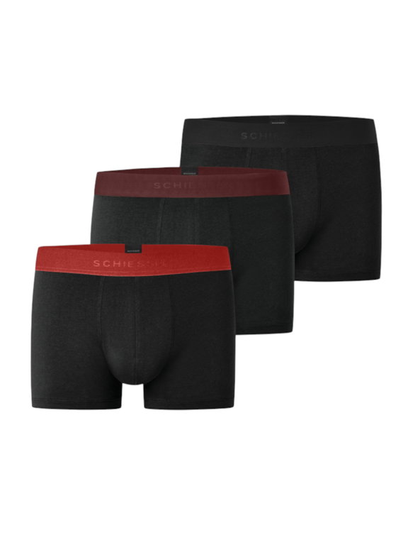 Schiesser Unterwäsche Boxershorts 95/5 Organic Cotton Webgummibund mehrfarbig schwarz Herren - 3 Stück