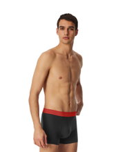 Schiesser Underwear Boxer Shorts 95/5 Organic Cotton Woven Elastic Waistband Multicoloured Black Men's - 3 Pieces