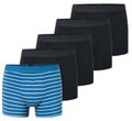 Schiesser Underwear Boxer Shorts 95/5 Organic Cotton Woven Elastic Waistband Multicoloured Black/Blue Men's - Pack of 5