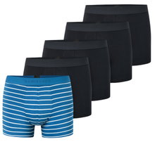 Schiesser Underwear Boxer Shorts 95/5 Organic Cotton Woven Elastic Waistband Multicoloured Black/Blue Men's - Pack of 5