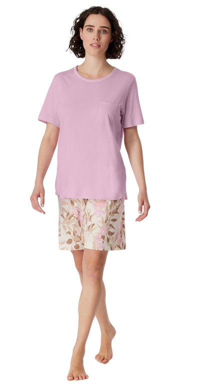 Schiesser Unterwäsche Schlafanzug Comfort Nightwear kurz - pink Damen