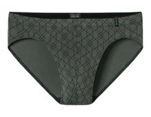 Schiesser Supermini Long Life Soft Slip 181116 (Briefs) patterned dark green men's - 1 piece