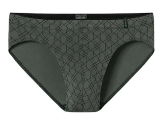 Schiesser Slip Supermini Long Life Soft 181116 (Schlüpfer) gemustert dunkelgrün Herren - 1 Stück