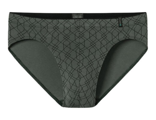 Schiesser Slip Supermini Long Life Soft 181116 (Schlüpfer) gemustert dunkelgrün Herren - 1 Stück