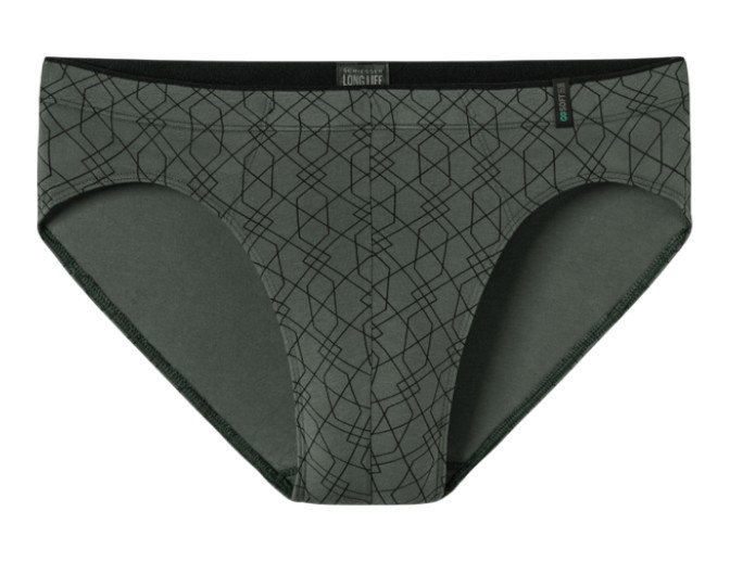Schiesser Supermini Long Life Soft Slip 181116 (Briefs) patterned dark green men's - 1 piece