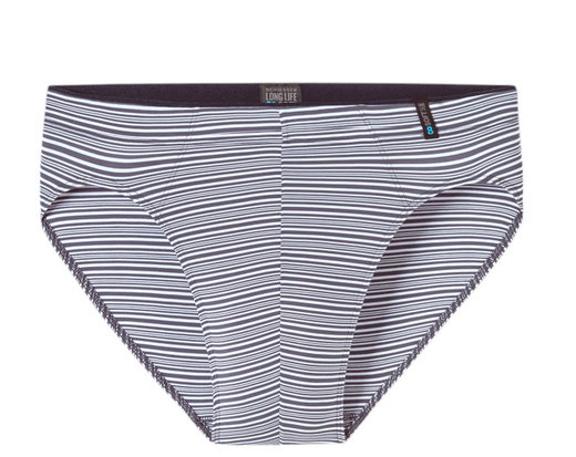 Schiesser Unterwäsche Slip Long Life Soft Supermini Modal Streifen graphitgrau Herren - 1 Stück