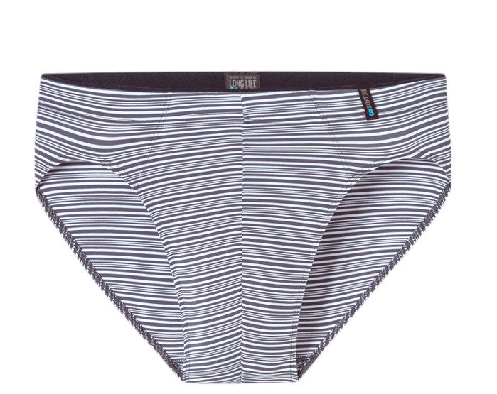 Schiesser Unterwäsche Slip Long Life Soft Supermini Modal Streifen graphitgrau Herren - 1 Stück