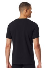 Schiesser T-Shirt V-Ausschnitt Premium Cotton Kurzarm (95% Bio-Baumwolle) Unterwäsche schwarz Herren