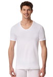 Schiesser T-Shirt V-Ausschnitt Premium Cotton Kurzarm (95% Bio-Baumwolle) Unterwäsche weiss Herren