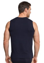 Schiesser Tank-Top Long Life Soft (idealne dopasowanie) bielizna niebiesko-czarna męska