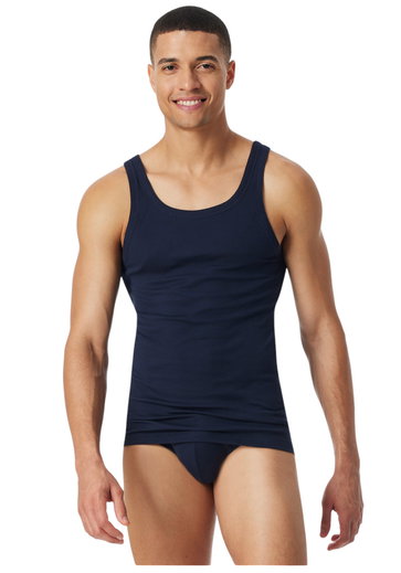 Schiesser Tank-Top Revival Ludwig (95% Baumwolle) Unterwäsche dunkelblau Herren