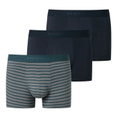 Schiesser Underwear Boxer Shorts 95/5 Woven Elastic Waistband 910 Dark Blue/Blue Striped Men's - 3 Pieces