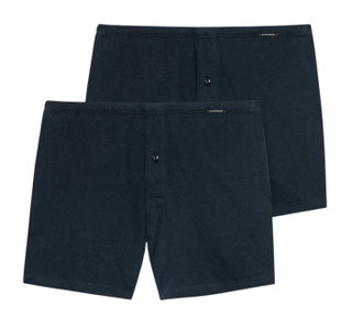 Schiesser Underwear Boxer Shorts Multipack Jersey Dark Blue Men's - 2 Pieces
