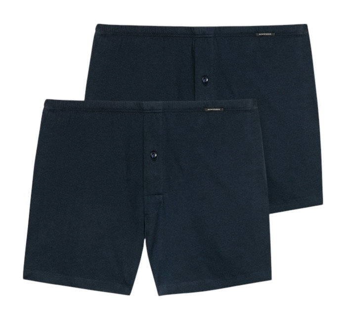 Schiesser Underwear Boxer Shorts Multipack Jersey Dark Blue Men's - 2 Pieces