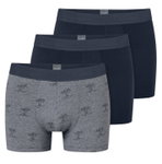 Schiesser Unterwäsche Boxershorts 95/5 Webgummibund dunkelblau/grau Herren - 3 Stück