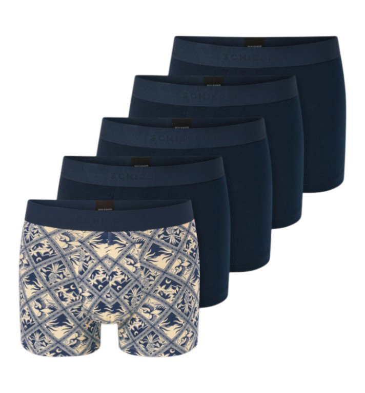 Schiesser Unterwäsche Boxershorts 95/5 Organic Cotton Webgummibund mehrfarbig sortiert Herren - 5 Stück