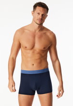 Schiesser Underwear Boxer Shorts 95/5 Organic Cotton Woven Elastic Waistband Night Blue Men's - 3 Pieces