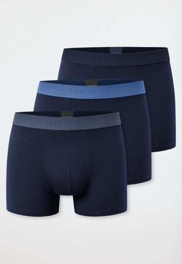 Schiesser Unterwäsche Boxershorts 95/5 Organic Cotton Webgummibund nachtblau Herren - 3 Stück