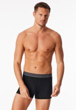 Schiesser Underwear Boxer Shorts 95/5 Organic Cotton Woven Elastic Waistband Black Men - 3 Pieces