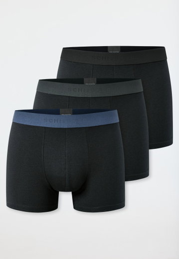 Schiesser Unterwäsche Boxershorts 95/5 Organic Cotton Webgummibund schwarz Herren - 3 Stück