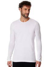 Schiesser Unterwäsche Langarmshirt Organic Cotton Rundhals 95/5 - weiss Herren