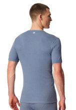Schiesser Unterwäsche Shirt Revival Friedrich (Baumwolle) Kurzarm blaugrau Herren