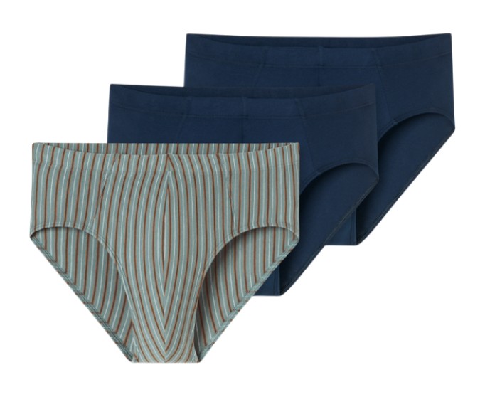 Schiesser Unterwäsche Supermini Slip 95/5 Organic Cotton mehrfarbig dunkelblau/gestreift 923 Herren - 3 Stück