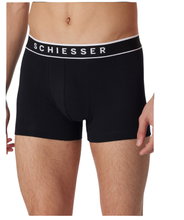 Schiesser Underwear Boxer Shorts 95/5 Organic Cotton Woven Elastic Waistband Black Men's - 5 Pieces