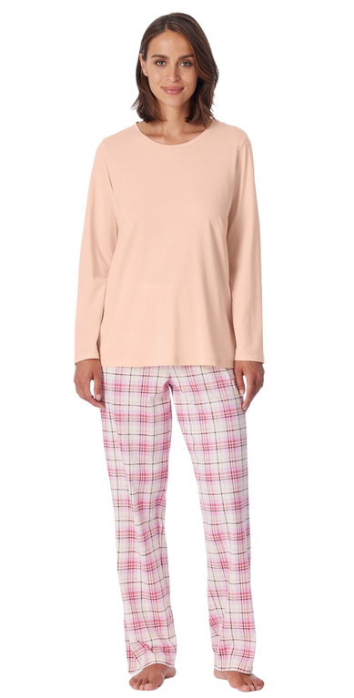 Schiesser Unterwäsche Schlafanzug Comfort Essentials lang - peach/pink Damen