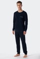 Schiesser Schlafanzug Fine Interlock Organic Cotton lang dunkelblau Herren