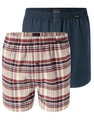 Schiesser Underwear Boxer Shorts Woven Fabric X-Mas Multicoloured Dark Blue/Brown Men's - 2 Pieces