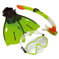Schildkröt Schnorchelset Bermuda Kinder - Silikon-Tauchbrille, Silikon-Schnorchel und größenverstellbaren Flossen - 1 Set
