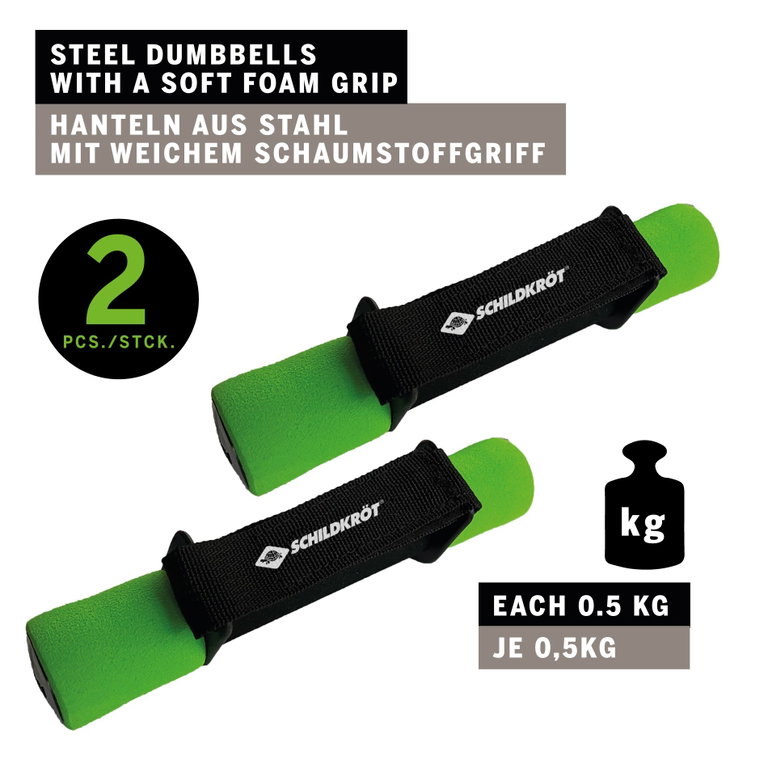 Schildkröt Fitness Soft-Hanteln grün Set 2x0,5kg im Carrybag