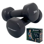 Schildkröt Fitness Hantle winylowe (żelazo/PVC) szare zestaw 2x2,0kg