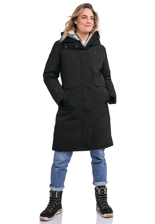 Schöffel Winter-Daunenmantel Down Parka Canterbury (4-Wege-Stretch, sehr warm, wasserdicht) schwarz Damen