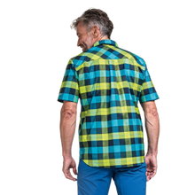 Schöffel Hiking Shirt Moraans (Cotton Blend) short-sleeved blue/lime green Men