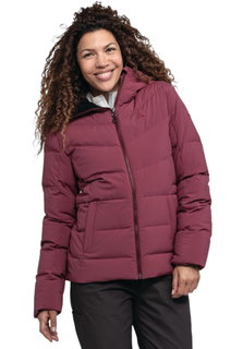 Schöffel Winter Down Jacket Urban Down Style Vindave Jacket (windproof, 4-way stretch) burgundy ladies