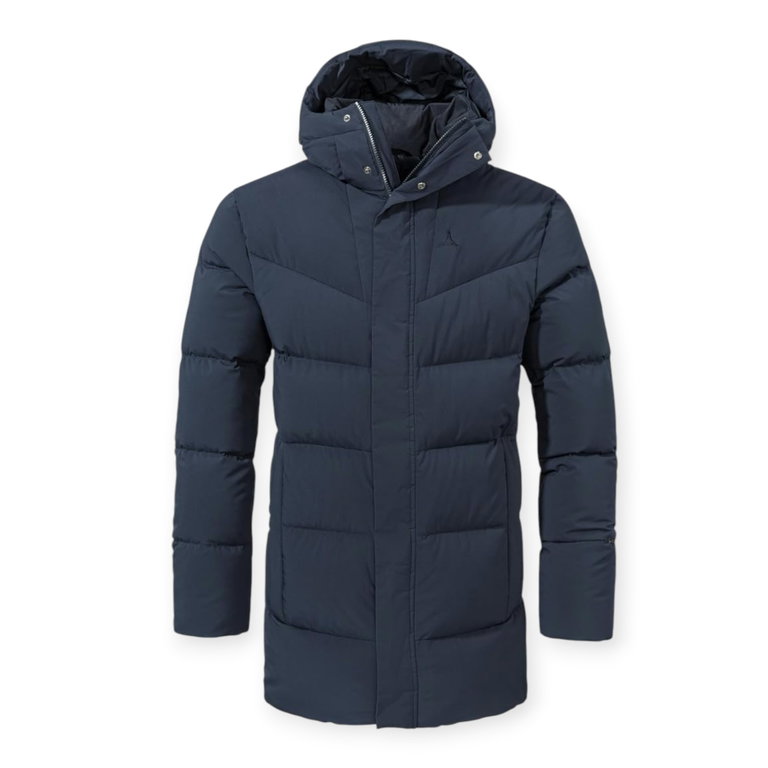 Schöffel Daunenmantel Urban Down Coat Style Cers MNS (winddicht, 4-Wege-Stretch) navyblau Herren