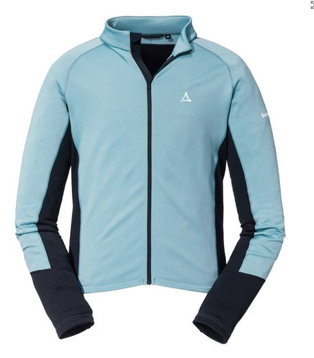 Schöffel Fahrrad-Langarmshirt Piambello Full-Zip (maximale Bewegungsfreiheit) hellblau Herren