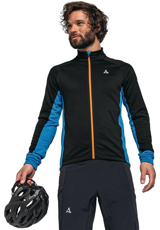 Schöffel Bike Long Sleeve Shirt Piambello Full-Zip (maximum freedom of movement) black/blue Men
