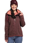 Schöffel Fleecejacke Aurora Hoody (atmungsaktiv, warm) weinrot Damen