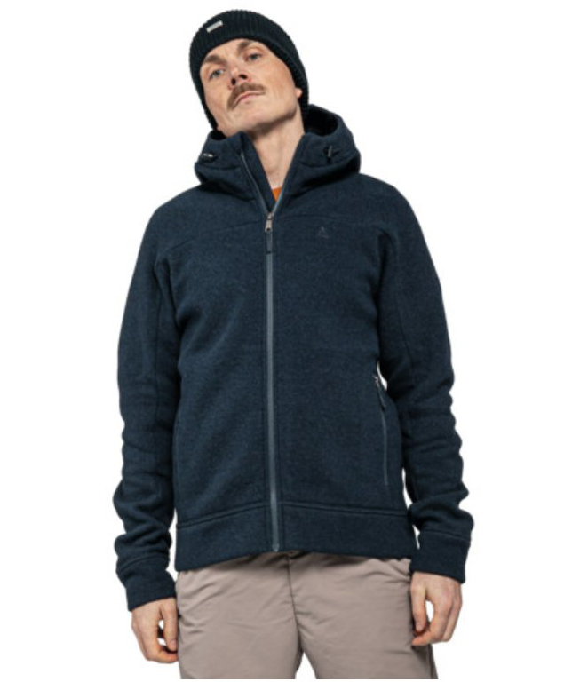 Schöffel Fleecejacke Lakefield Hoody mit Kapuze (atmungsaktiv, warm) dunkelblau Herren